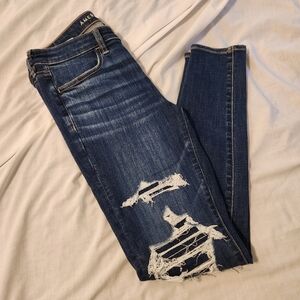 American Eagle Low Rise Jegging, Next Level Stretch, Distressed